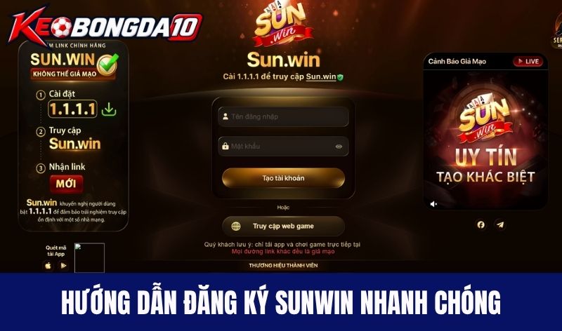 Hướng dẫn đăng ký thành viên Sunwin đơn giản